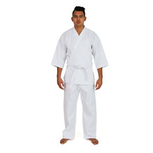 Uniforme de Karate Blanco Personalizado con Cinturón, Traje de Entrenamiento de Artes Marciales, Conjuntos Ligeros de Algodón Elástico, Kimono de Judo y Taekwondo - Product Image 1