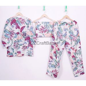 Ensemble de chemise de nuit longue de meilleure qualité pour femmes fait à la main en Inde motif floral confortable toutes saisons pour cadeau de fête des mères - Product Image 4
