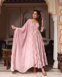 Latest Designer Faux Georgette Embroidery Work Anarkali <b>Kurti</b> by FabZone - Product Image 4