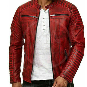 Chaqueta de cuero de alta calidad con logotipo personalizado para hombre con cuello levantado, estilo de calle, chaqueta de invierno transpirable de secado rápido - Product Image 1