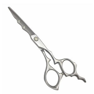 Ciseaux de coupe de cheveux couleur argent ciseaux de coupe de cheveux lame droite tranchante ciseaux de coiffure en acier inoxydable pour la beauté - Product Image 1