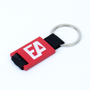 Custom Fabric Ribbon Plastic Keychain with Laser Engraved Logo Durable Promotional Key Ring for Car Keys Bags Travel Accessories