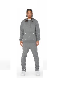 OEM Personnalisable Vintage Flare Hoodie 2-Piece Sweatpants Jogger Sweats 100% Cotton Puffer Pullover Casual Winter Set for Men - Product Image 6