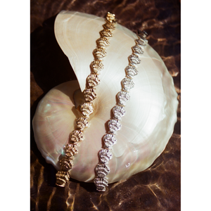 Eternity <b>Shell</b> Charm <b>Bracelet</b> Silver Stainless Steel and Zinc Alloy Trendy Flower Pattern for Wedding and Anniversary Gifts - Product Image 4