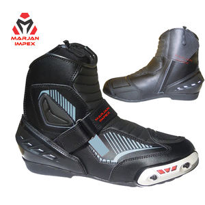 Motorcycle Racing <b>Boots</b> Leather Track Performance Riding Footwear With Ankle Guard Protection And Durable Anti Slip Sole - Product Image 1