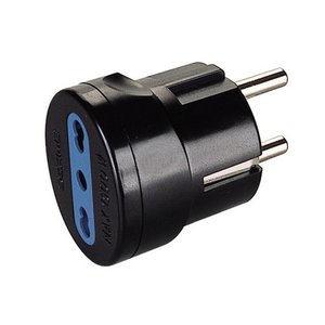 Adaptador de Enchufe Eléctrico Negro 1R PP0451 1S, Estándar Italiano, Bidireccional 2P+T 10/16A, Categoría de Otros Conectores - Product Image 1