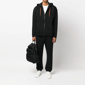 Sweat à capuche zippé de Style Hip Hop pour hommes décontracté motif solide hiver 100% coton Street Wear uni avec prix en vente - Product Image 3