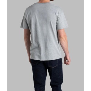 T-shirt à manches courtes en jersey de coton de marque privée de couleur gris chiné à col rond de qualité supérieure - Product Image 3