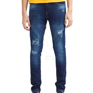 Marque distributeur Pantalon jeans décontracté multi-poches couleur unie pour homme à vendre - Product Image 1