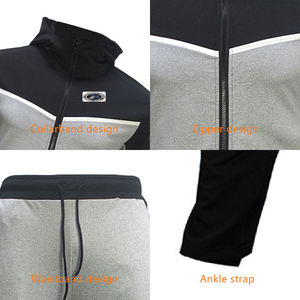 ชุดกีฬามีฮู้ดสองชิ้นสีพื้นชุดสเวตเตอร์100% ใส่ได้ทั้งชายและหญิงชุดฤดูหนาว - Product Image 2