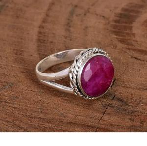 แหวนทับทิม925แหวนเงินแบบลายเส้นเป็นของขวัญแต่งงาน - Product Image 2