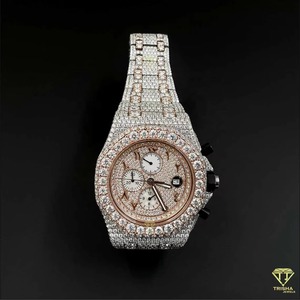 นาฬิกาประดับเพชรสุดหรูคุณภาพระดับพรีเมียมพร้อมด้วยดีไซน์พลอยเทียมทั้งหมดมีสไตล์สำหรับผู้ชายในราคาไม่แพง - Product Image 4