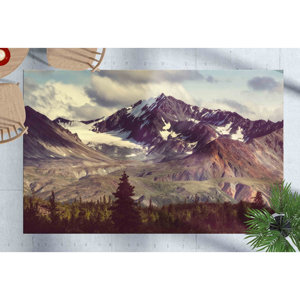 Tapis Paysage Montagne Enneigée, Tapis Imprimé, Tapis de Voiture Personnalisé, Tapis Doux à Poils Longs - Product Image 1