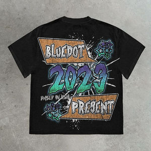 Camisetas personalizadas lavadas, venta al por mayor, camiseta de gran tamaño con gráfico Vintage en blanco para hombre, Camiseta de algodón pesado con lavado ácido para hombre - Product Image 2