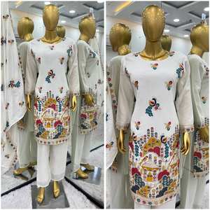 Diseñador Party Wear Look Top-Dupatta con bordado pesado - Product Image 1