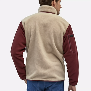 <b>Jacket</b> Solid Color Pockets Fleece Zip up <b>Jacket</b> Factory Customized <b>Sherpa</b> Fleece <b>Jacket</b> - Product Image 4