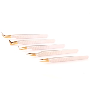 Juego de Pinzas de Belleza de Acero Inoxidable con Agarre de Diamante, Calidad Profesional, Antiestáticas, Herramienta de Precisión para Injerto de Pestañas, Marca Privada - Product Image 4