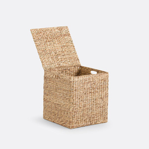 Boîte de rangement en jacinthe d'eau, boîtes pliables, boîtes à couvercle faites à la main, panier de décoration intérieure, organisateur - Product Image 5
