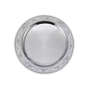 Assiettes de présentation modernes en or plaqué laiton avec design gravé Nouveau design de décoration Plat standard à vendre - Product Image 4