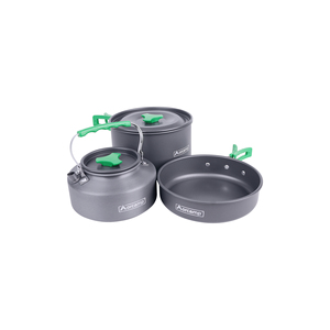 Portable Steel Cookware <b>Set</b> in Gray-Convenient Pan and Pot Collection for <b>On</b>-the-Go Cooking - Product Image 5