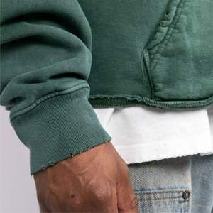 Venta al por mayor de calidad superior de los hombres pullover sudaderas y sudaderas con capucha personalizadas 2024 Vintage Oversize Blank Distress Hoodie - Product Image 6