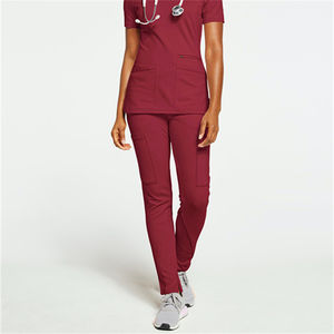 Ensemble de blouses médicales de qualité supérieure, bleu marine, polyester doux, col en V, avec plusieurs poches et ajustement confortable pour une utilisation clinique et hospitalière - Product Image 4