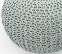 Pouf rond ottoman en tricot torsadé, fait main, style bohème, pour appartement, maison de campagne, repose-pieds, salon, chambre d'enfant, hôtel (18" x 14")