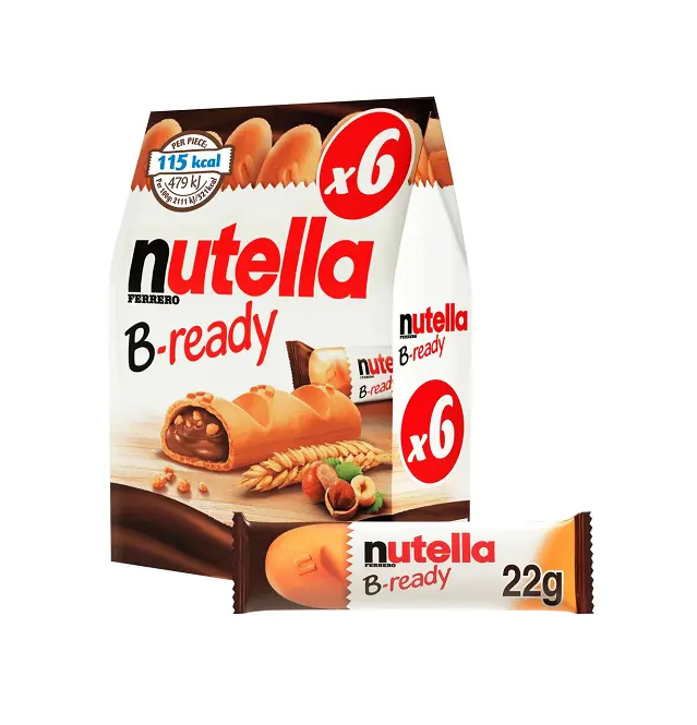 Meilleurs snacks Ferrero Nutella prêts pour le B avec gaufrettes au chocolat et aux noisettes