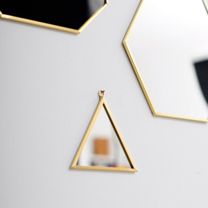 Custom Small Decorative Gold Wall <b>Mirror</b> Mini <b>Framed</b> <b>Mirrors</b> with Gold Rim for Livingroom Bedroom Unique Shape Wall Decoration - Product Image 4