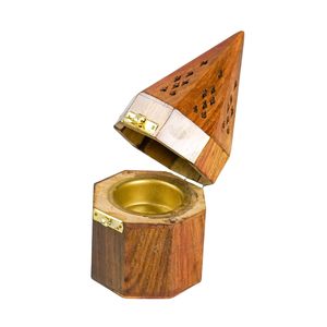 Porte-encens Woods Stand Marron Artisanat Cadeaux En Bois pour Usage Religieux Coriandre Plug Type Diffuseur D'aromathérapie - Product Image 6