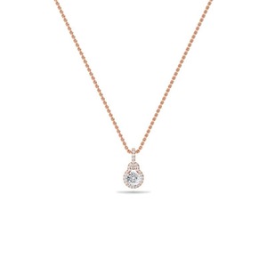 Exclusivo Colgante de Halo de Diamantes con Corte Redondo Distintivo, Diamante Cultivado en Laboratorio de 0.50 Ct en Platino, Regalo para Uso Diario - Product Image 3