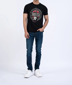 เสื้อยืดผู้ชายแขนสั้นพิมพ์ลายเฮลส์สตาร์สไตล์วินเทจผ้าคอตตอน100% - Product Image 5