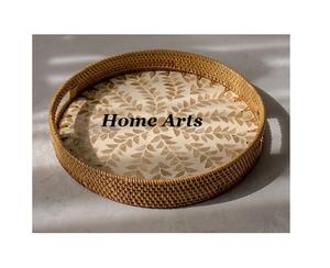 Ensemble de 4 plateaux de service en bois faits à la main, différentes tailles et formes, plateau de service pour le thé et le café par Home Arts - Product Image 3