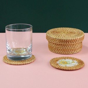Coasters <b>Dining</b> <b>Table</b> Mat Heat Resistant Insulated Heat Woven Placemats Rattan Coaster Eco Friendly Handmade - Product Image 4