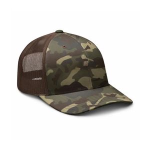 Casquette de camionneur personnalisée 5 panneaux en maille camouflage avec logo en cuir personnalisé casquette de pêche de chasse unisexe OEM ODM Vietnam vente en gros - Product Image 3
