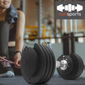 Nurisports Juego de Mancuernas Ajustables de Hierro Fundido de 2kg-12kg (90lb-36kg) para Entrenamiento de Fuerza de Brazos y Fitness - Product Image 4