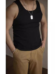 Débardeur décontracté pour homme avec logo personnalisé, 100% coton, respirant, séchage rapide, t-shirt musculaire, musculation, entraînement, usine OEM - Product Image 4