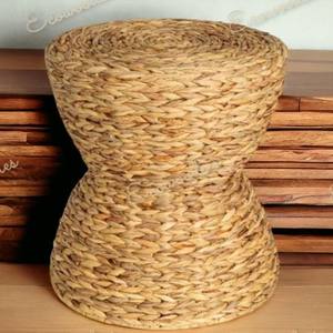 Mignon et beau Design moderne jacinthe d'eau pouf en osier naturel Table d'extrémité tabouret os incrustation Console ménage salon - Product Image 2