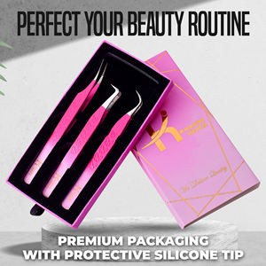 Eyelash Extension Tweezers, Fiber Tip <b>lash</b> Straight and Curved And Volume Eye <b>Lash</b> Tweezers for Extensions - Product Image 3