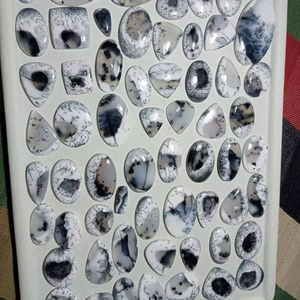 100% Piedra preciosa de ágata de dendrita natural, cabujón de dendrita, piedras preciosas sueltas para hacer joyas Precio al por mayor Cabujón, - Product Image 1