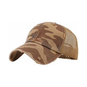 Sombrero de camionero estructurado de 6 paneles al por mayor, gorra curvada Snapback impresión Digital camuflaje, gorra blanca desgastada personalizada para gorra de caza - Product Image 6
