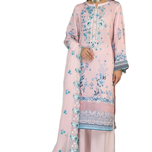 Vestido con cuello bordado, talla personalizada, nuevo, elegante, indio, paquistaní, listo para usar - Product Image 1