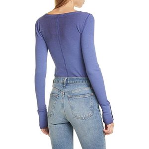 Top da donna Free People in misto cotone viola scuro, vestibilità aderente, taglia XS, in tessuto a maglia con elemento di moda semplice - Product Image 2