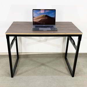 Minimalist Folding Plywood <b>Desk</b> with Iron Legs 100x60cm HOBP026 - Product Image 4