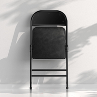 Chaise pliante en métal de style japonais, design moderne vietnamien, avec coussin en cuir PU, cadre en Y, portable, pour intérieur/extérieur, idéale pour le salon