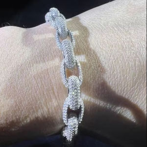 VVS1 Moissanite sólido 925 plata esterlina lujo Hip Hop enlace cubano Iced joyería diamante probador moda encanto pulseras - Product Image 1