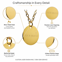 Collier avec pendentif plaqué or, logo gravé au laser personnalisé, bijoux de marque de luxe, OEM ODM