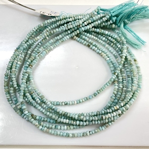 Cuentas de forma de Rondelle facetadas Larimar de alta calidad, piedras preciosas azules naturales para la fabricación de joyas, cuentas al por mayor - Product Image 2
