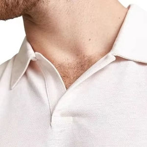 เสื้อยืดลำลองสำหรับผู้ชายคลาสสิกผ้าฝ้ายสีชมพูอ่อนผ้าถักผ้าย้อมสีพื้นแห้งเร็วแขนสั้น - Product Image 3