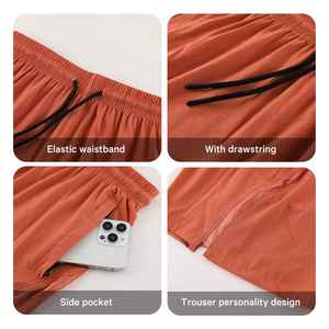 กางเกงขาสั้นซับเหงื่อของผู้ชายแบบปรับแต่งได้สไตล์ทางการผ้า100% ผ้าขนสัตว์ปานกลางแบบยืดหยุ่นแห้งเร็วผ้าฝ้ายฤดูหนาวฤดูใบไม้ผลิกระเป๋าด้านข้างบริการ OEM 2025 - Product Image 2